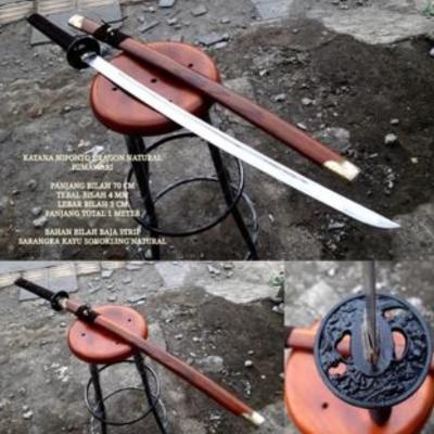 Katana Tradisional Natural Dragon Coklat